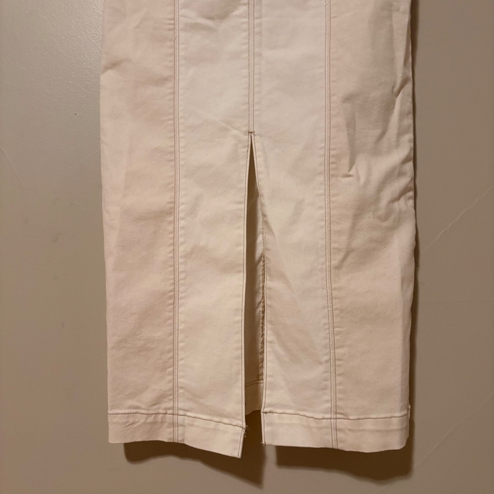 Indigo Rein Womens Strapless Denim Midi Dress Cream Off White Zip Back NWT SZ S - Picture 7 of 13